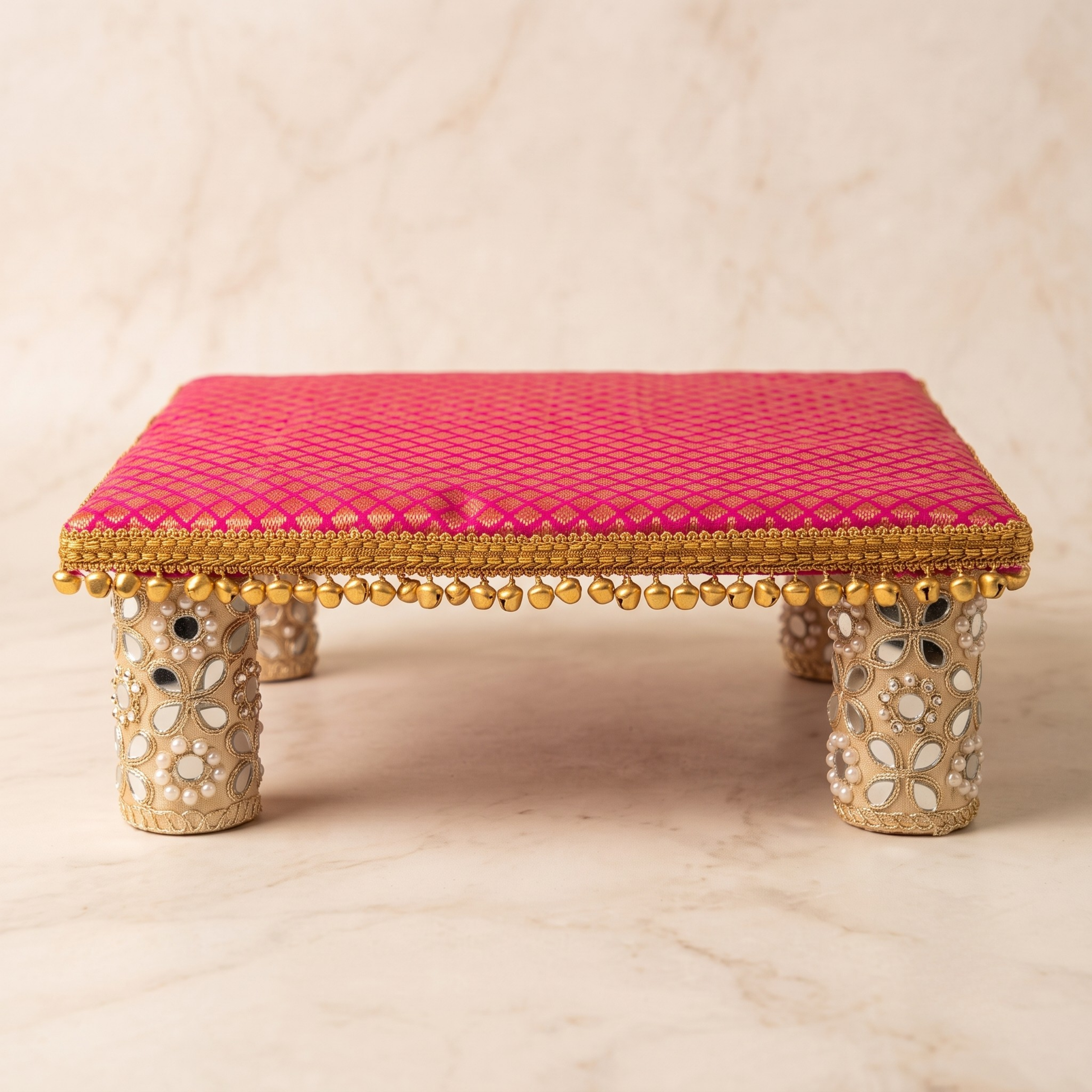 Gulaabi Vaibhav Handcrafted Royal Pooja Chowki